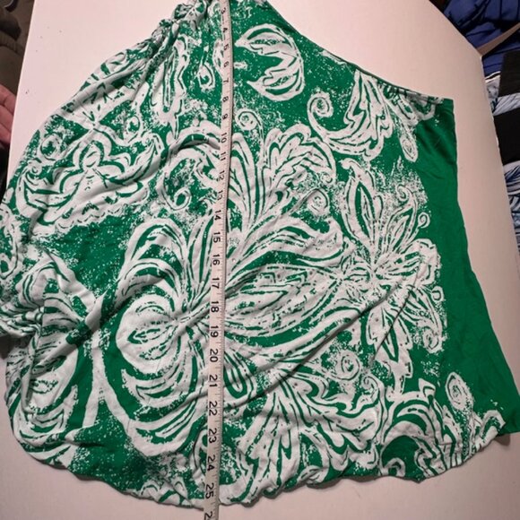 INC International Concept Green Women's Sleeveless One-Shoulder Top - Picture 6 of 7